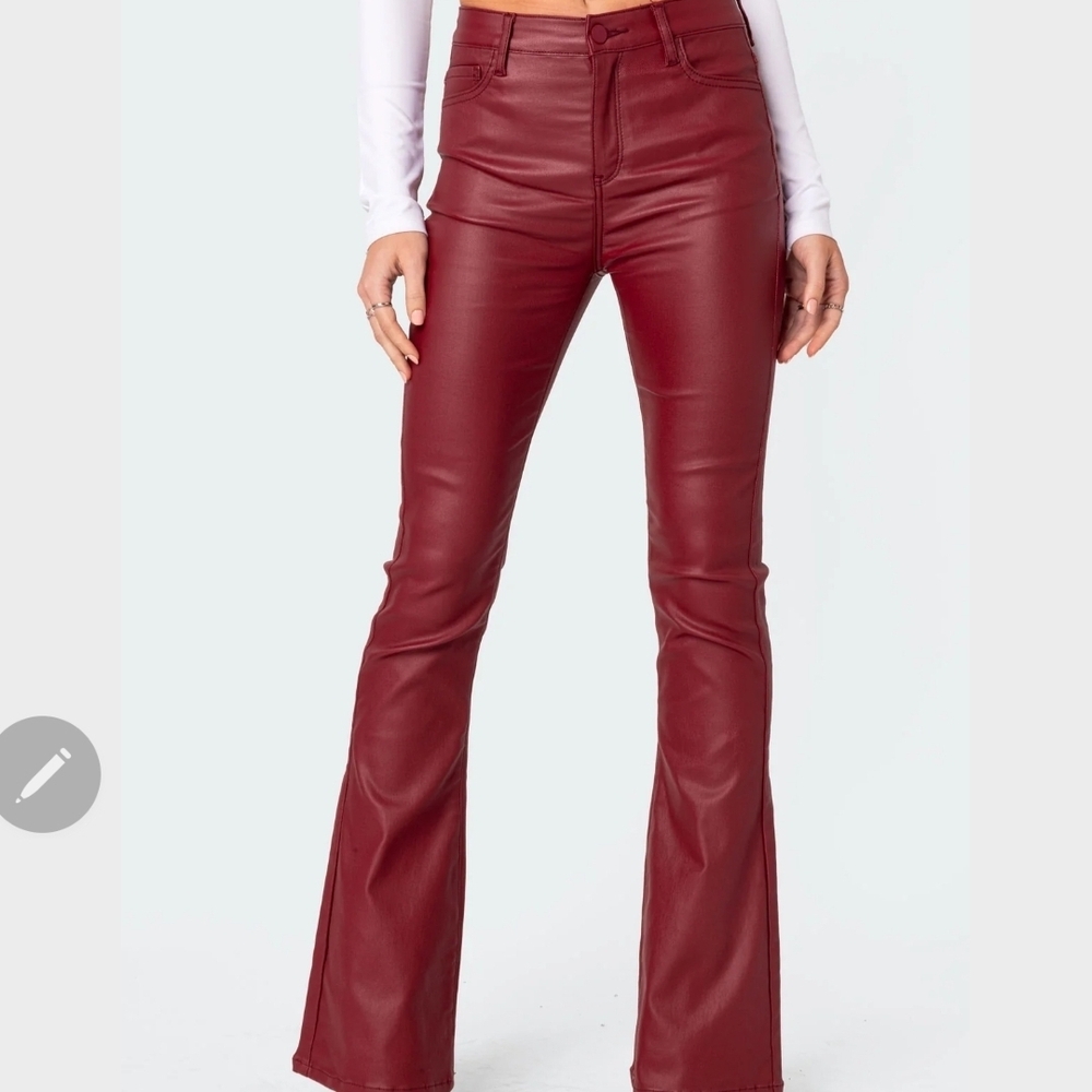 Edikted Burgundy Flare Pants